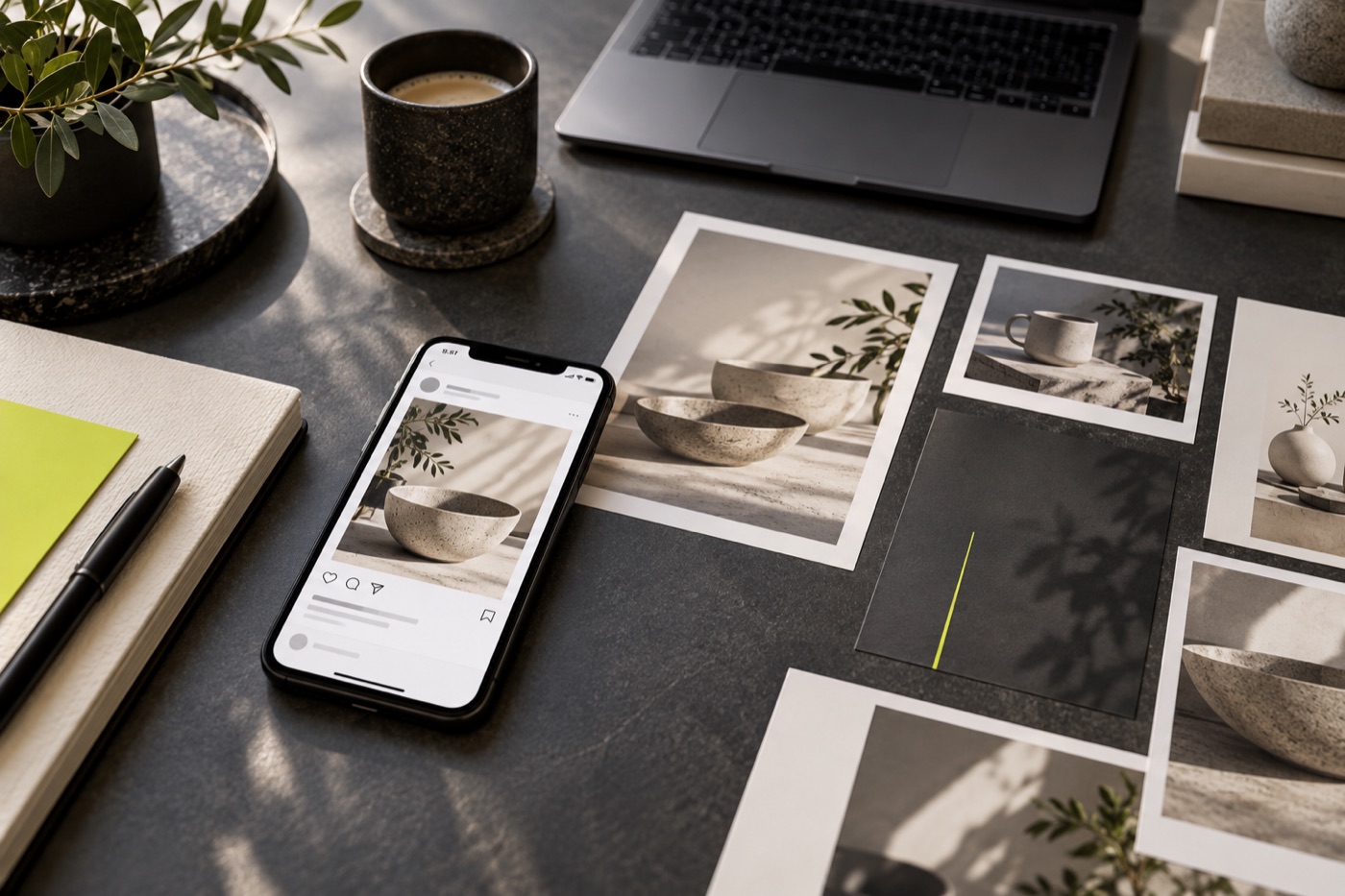Illustrative workspace for developing social ad campaigns